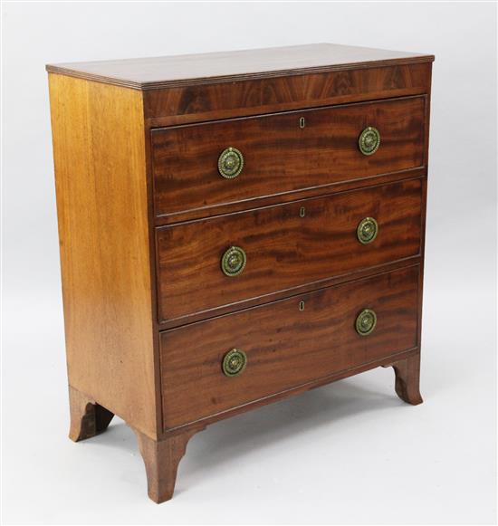 A Regency mahogany chest, W.2ft 8in. D.1ft 4in. H.3ft